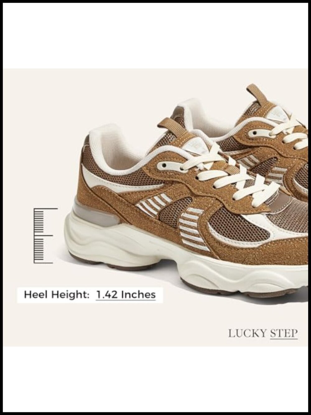 Women's Platform Sneakers | Chunky Mesh Athletic Walking Shoes | Lace-Up Casual - Picture 5 of 6